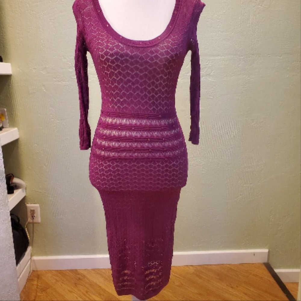 Venus Purple Rhinestone Dress - Picture 3 of 11